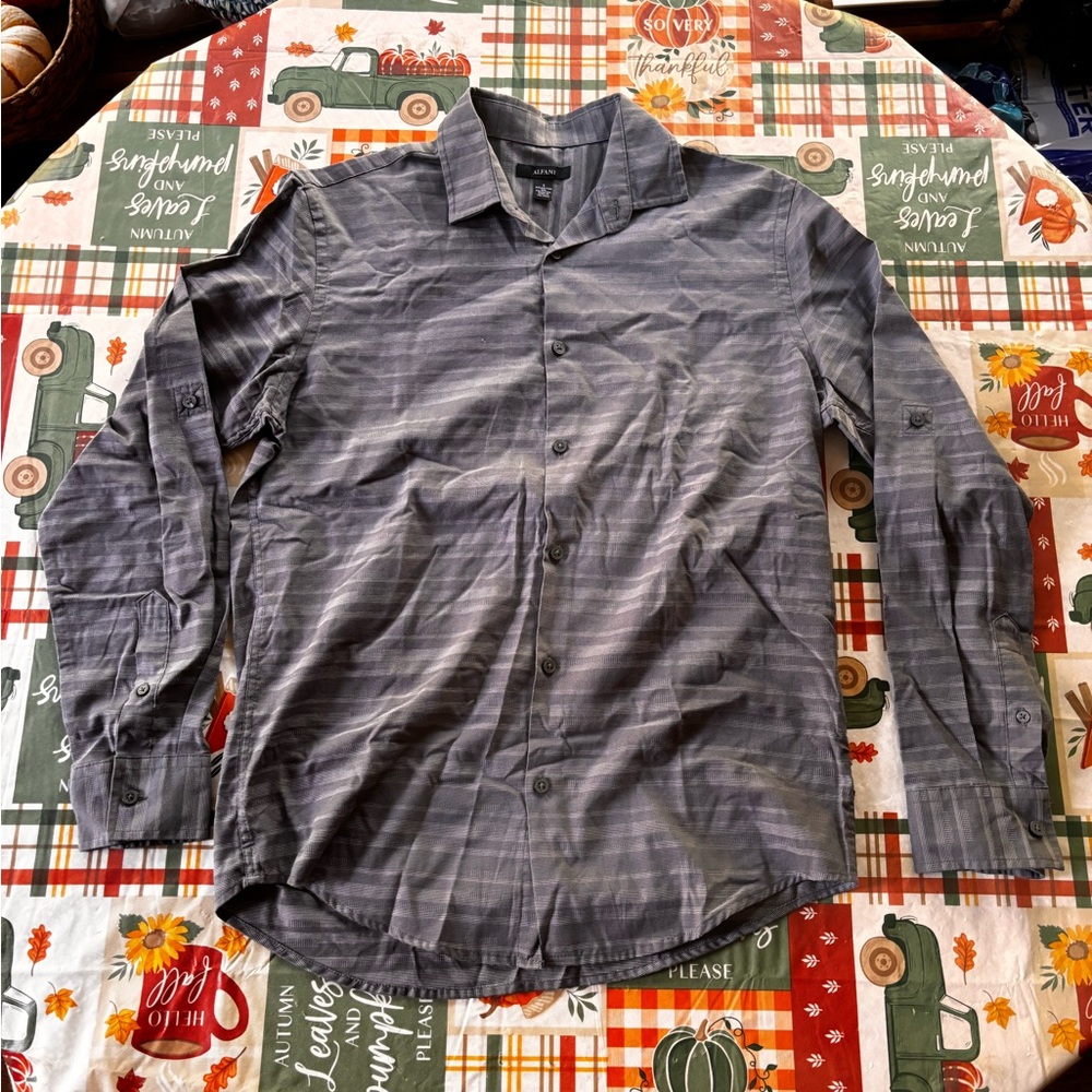 Alfani Gray Striped Shirt